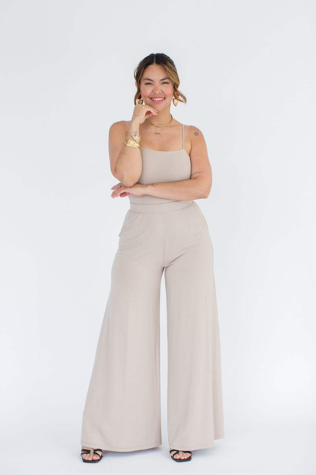 Alexandra Jumpsuit - Latte – Georgia Rose Label
